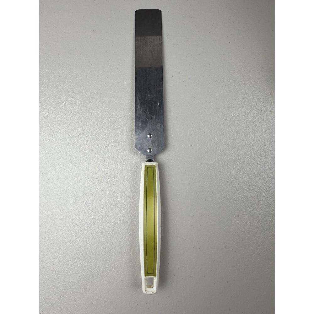 Vintage Ekco Chromium‎ Plated Icing Spatula Avocado Green Handle